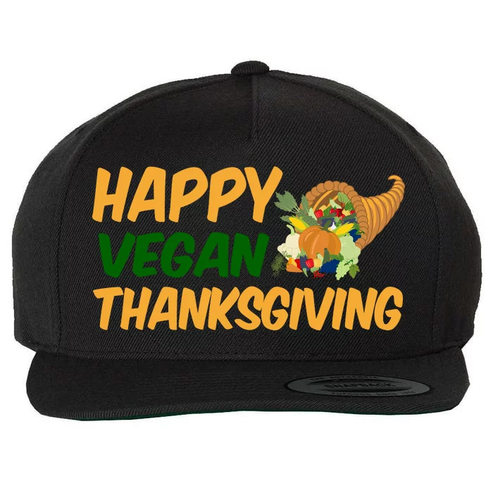 Happy Vegan Thanksgiving Wool Snapback Cap