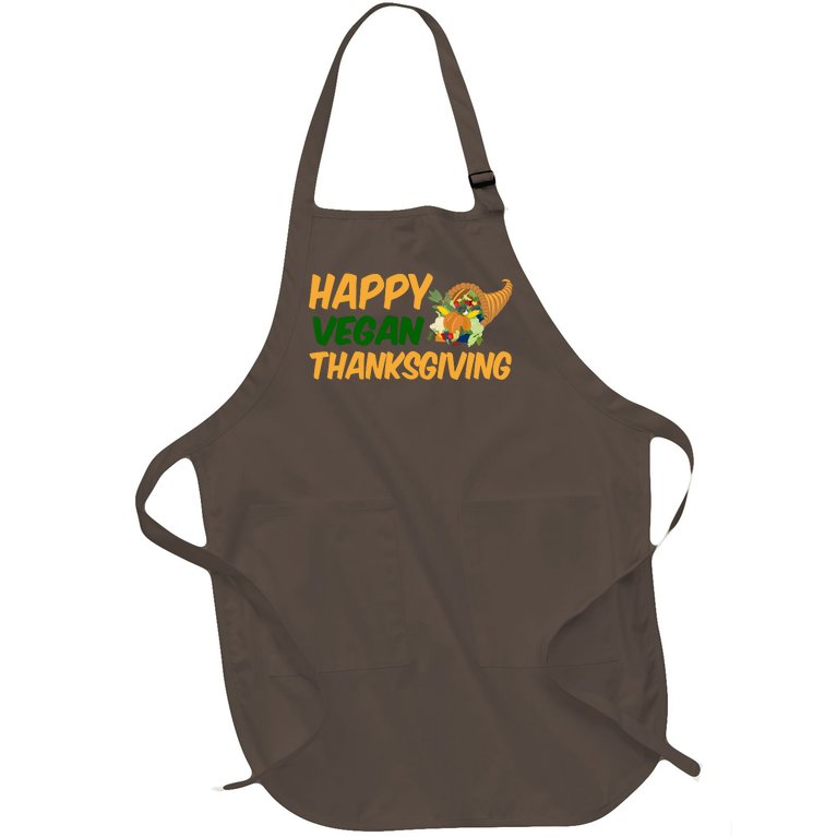 Happy Vegan Thanksgiving Full-Length Apron With Pockets