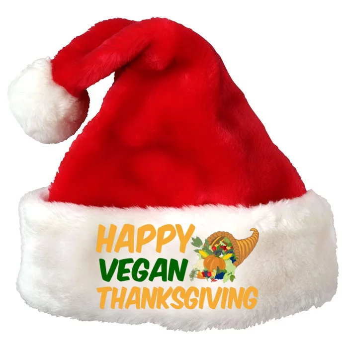 Happy Vegan Thanksgiving Premium Christmas Santa Hat