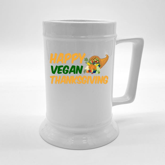 Happy Vegan Thanksgiving Front & Back Beer Stein