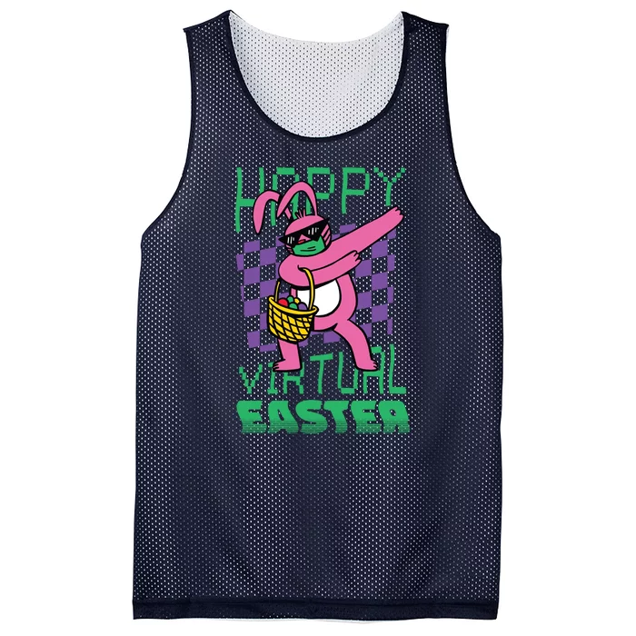 Happy Virtual Easter Mesh Reversible Basketball Jersey Tank