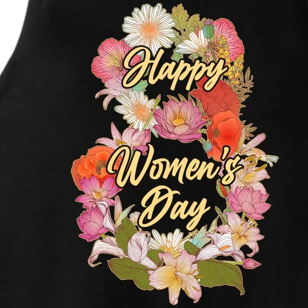 Happy Women's Day March 8 Flowers Ladies Tri-Blend Wicking Tank