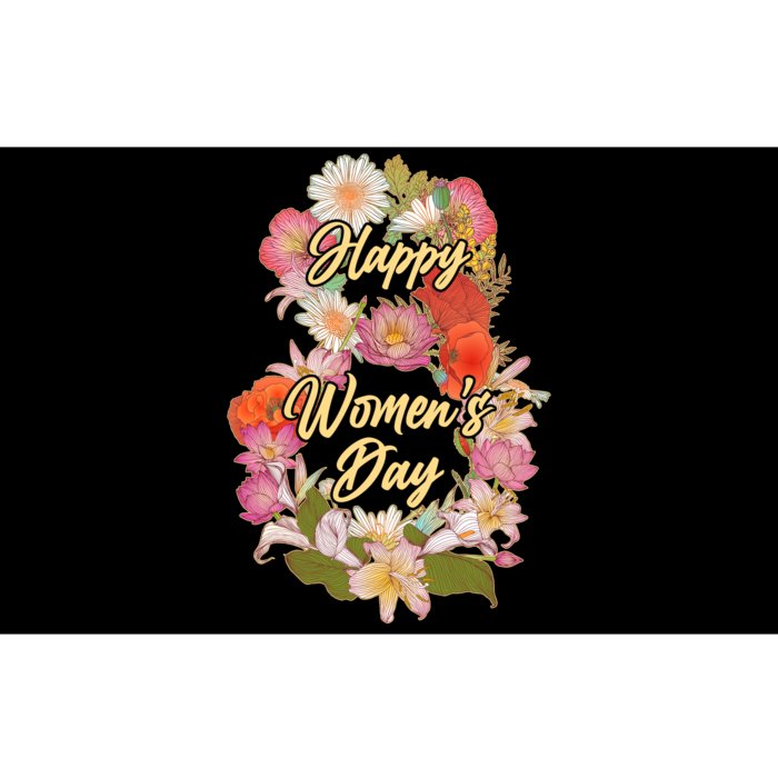 Happy Women's Day March 8 Flowers Bumper Sticker