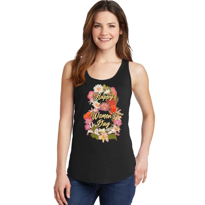 Happy Women's Day March 8 Flowers Ladies Essential Tank