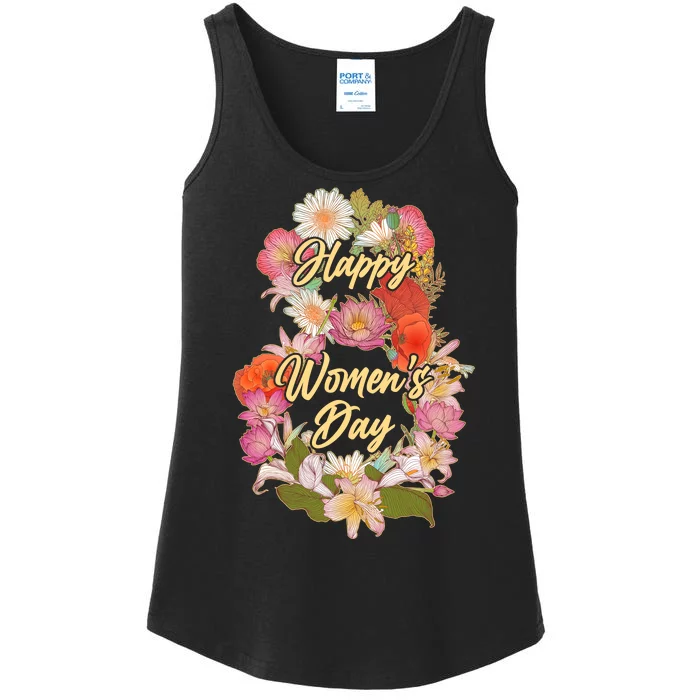 Happy Women's Day March 8 Flowers Ladies Essential Tank