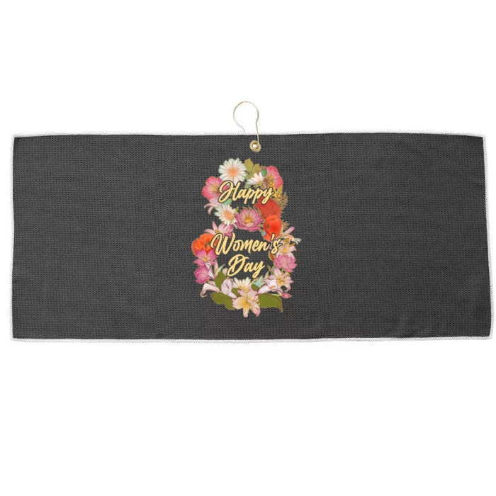 Happy Women's Day March 8 Flowers Large Microfiber Waffle Golf Towel