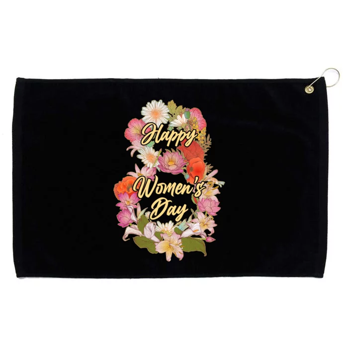 Happy Women's Day March 8 Flowers Grommeted Golf Towel