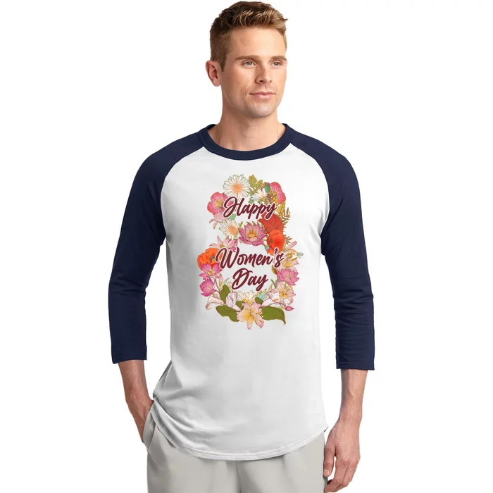 Happy Women's Day March 8 Flowers Baseball Sleeve Shirt