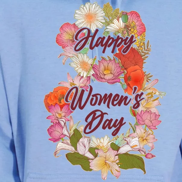 Happy Women's Day March 8 Flowers Unisex Surf Hoodie