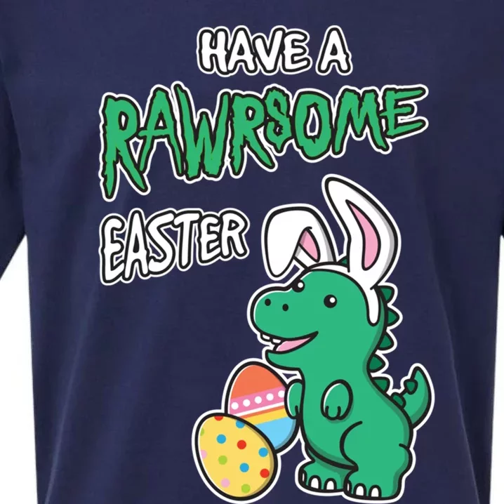 Have A Rawrsome Easter Tgiftrex Dinosaur In Easter Bunny Ears Great Gift Sueded Cloud Jersey T-Shirt