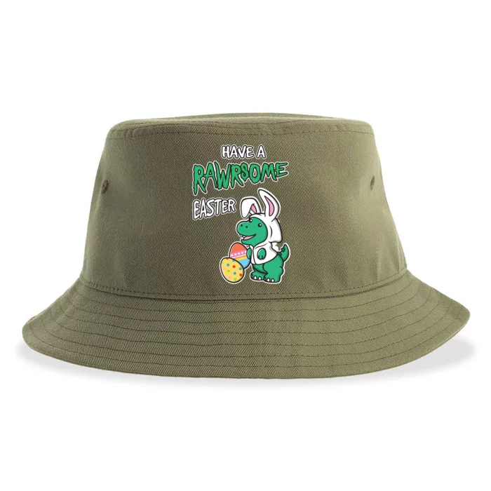 Have A Rawrsome Easter Tcute Giftrex Dinosaur In Easter Bunny Ears Cool Gift Sustainable Bucket Hat