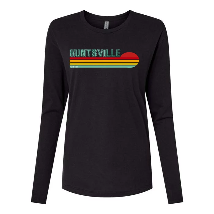 Huntsville Alabama Retro Sunset Womens Cotton Relaxed Long Sleeve T-Shirt