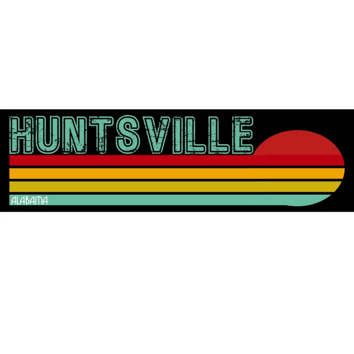 Huntsville Alabama Retro Sunset Bumper Sticker