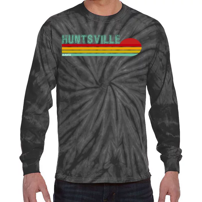 Huntsville Alabama Retro Sunset Tie-Dye Long Sleeve Shirt