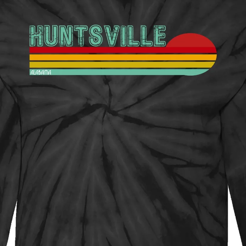 Huntsville Alabama Retro Sunset Tie-Dye Long Sleeve Shirt