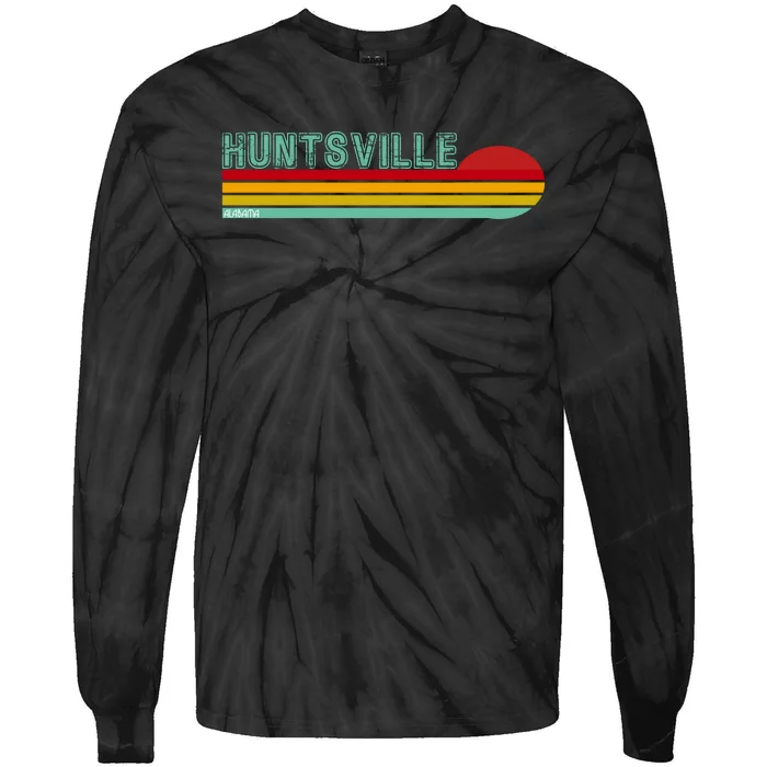 Huntsville Alabama Retro Sunset Tie-Dye Long Sleeve Shirt