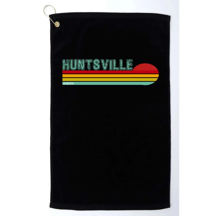 Huntsville Alabama Retro Sunset Platinum Collection Golf Towel