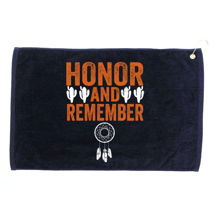 Honor And Remember Indigenous Education Cool Gift Grommeted Golf Towel