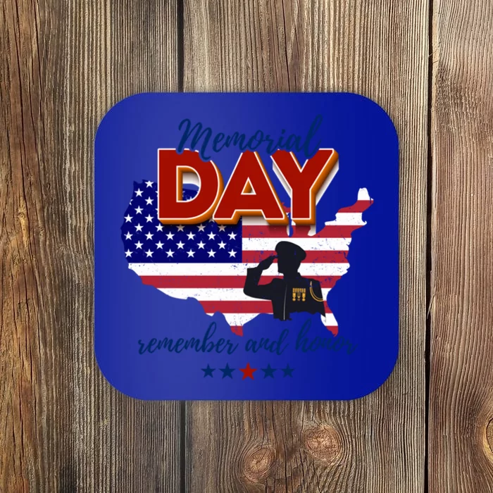 Honor And Remember Memorial Day Patriotic Flag Veterans Day Gift Coaster