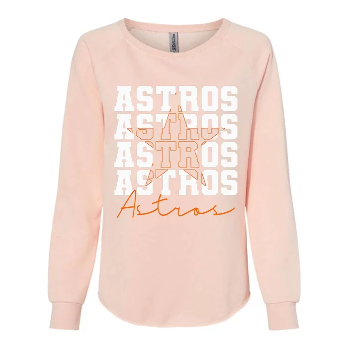 Houston Astros Retro Sports Team Logo Gift Womens California Wash Sweatshirt