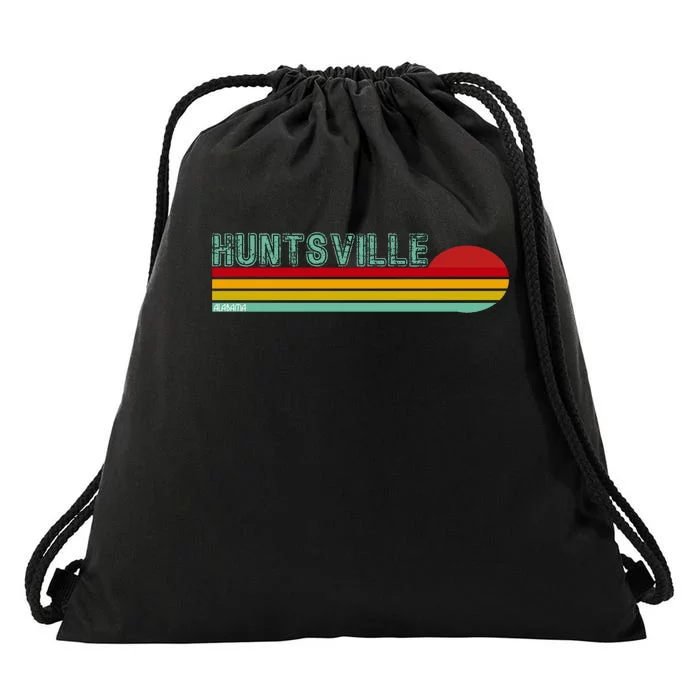 Huntsville Alabama Retro Sunset Drawstring Bag