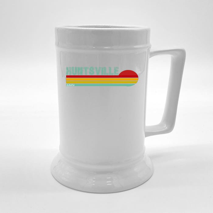 Huntsville Alabama Retro Sunset Front & Back Beer Stein