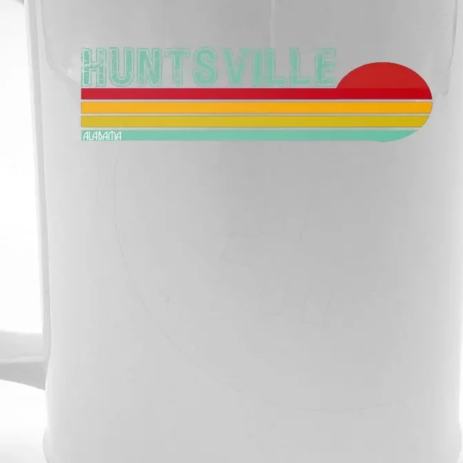 Huntsville Alabama Retro Sunset Front & Back Beer Stein