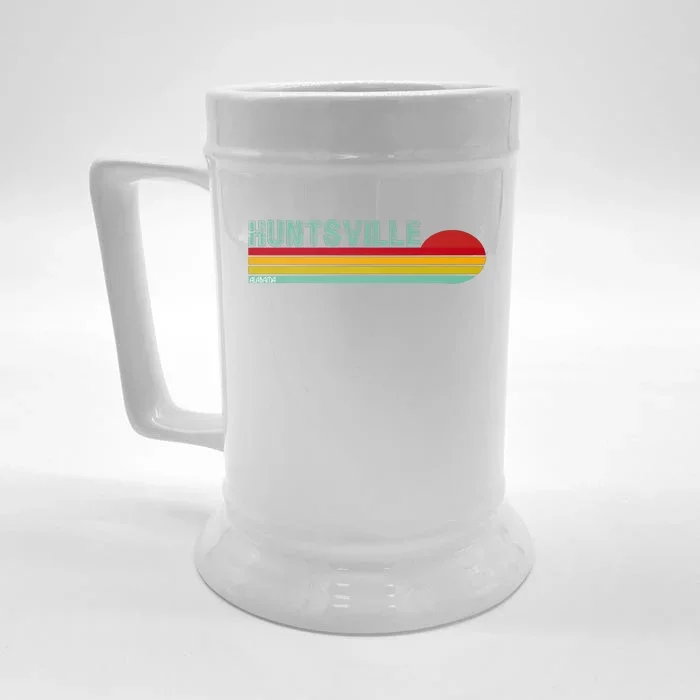 Huntsville Alabama Retro Sunset Front & Back Beer Stein