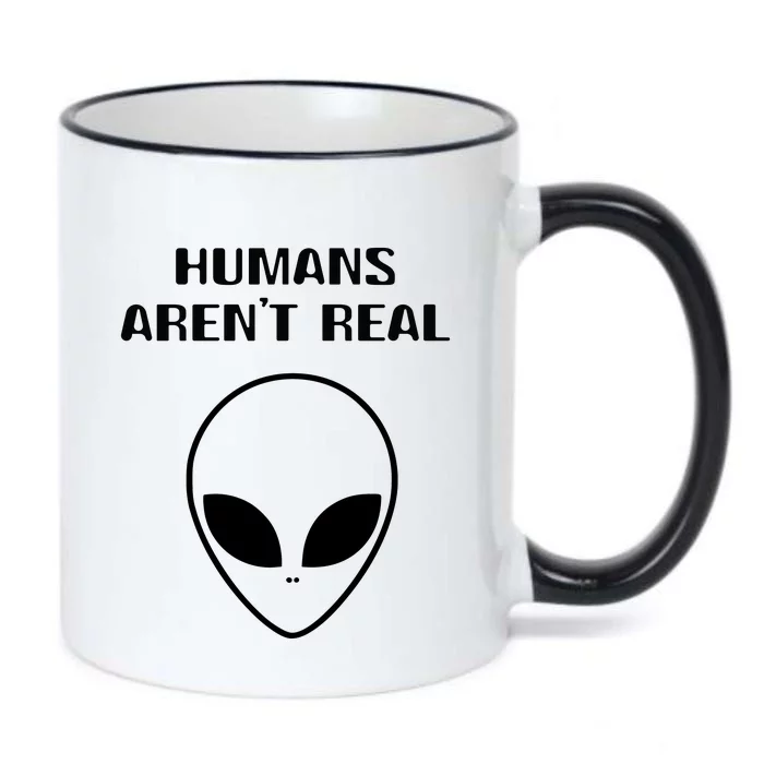 Humans ArenT Real Comical Alien Black Color Changing Mug