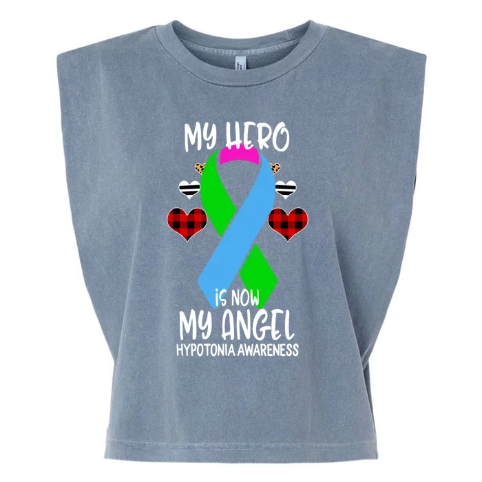 Hypotonia Awareness Remembrance Hero Is Now My Angel Gift Garment-Dyed Women's Muscle Tee