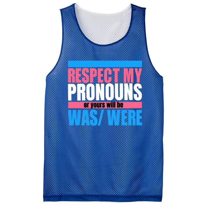 Hazel Appleyard Respect My Pronouns Or Yours Will Be Was Were Mesh Reversible Basketball Jersey Tank