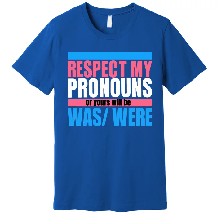 Hazel Appleyard Respect My Pronouns Or Yours Will Be Was Were Premium T-Shirt