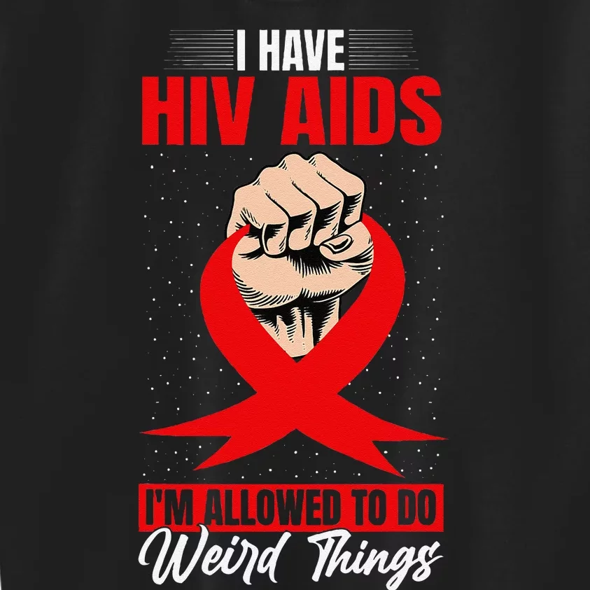 Hiv Awareness Red Ribbon World Aids Day Fighters Kids Sweatshirt