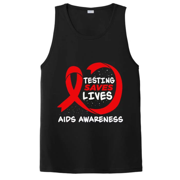 Hiv Awareness Red Ribbon World Aids Day Fighters Performance Tank