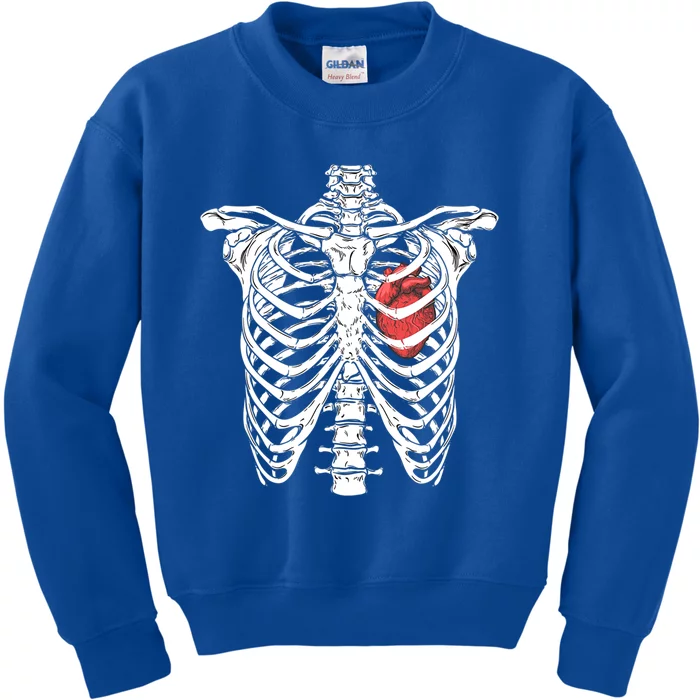 Heart And Ribcage Nurse Funny Skeleton Halloween Costume Cool Gift Kids Sweatshirt