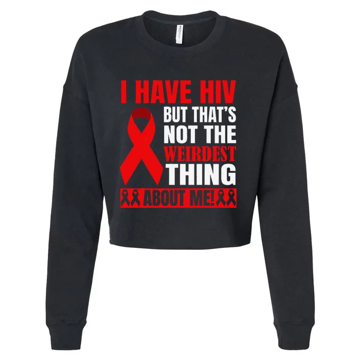 Hiv Awareness Red Ribbon World Aids Day Fighters Cropped Pullover Crew