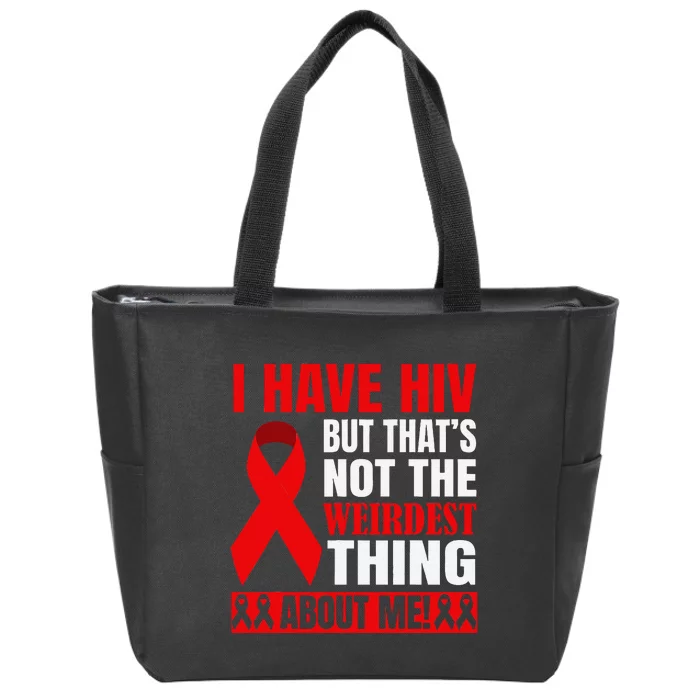 Hiv Awareness Red Ribbon World Aids Day Fighters Zip Tote Bag