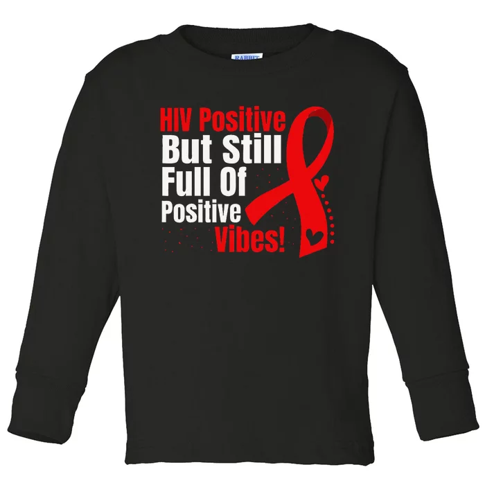 Hiv Awareness Red Ribbon World Aids Day Fighters Toddler Long Sleeve Shirt