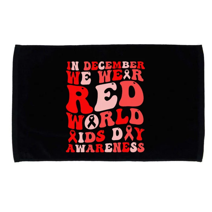 Hiv Awareness Red Ribbon World Aids Day Fighters Microfiber Hand Towel