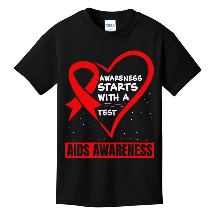 Hiv Awareness Red Ribbon World Aids Day Fighters Kids T-Shirt