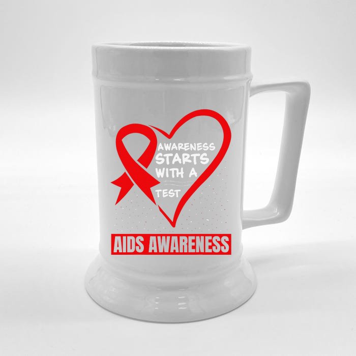 Hiv Awareness Red Ribbon World Aids Day Fighters Front & Back Beer Stein