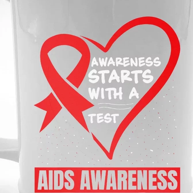 Hiv Awareness Red Ribbon World Aids Day Fighters Front & Back Beer Stein