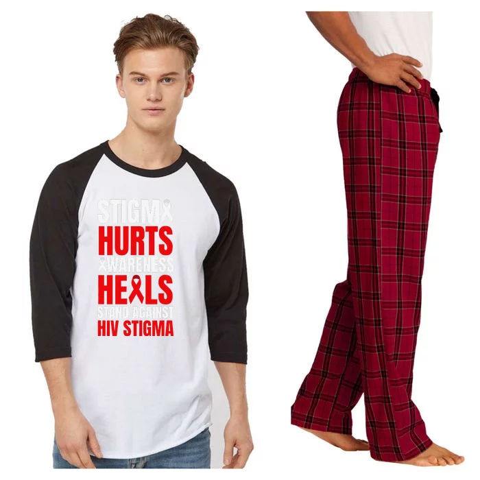 Hiv Awareness Red Ribbon World Aids Day Fighters Raglan Sleeve Pajama Set