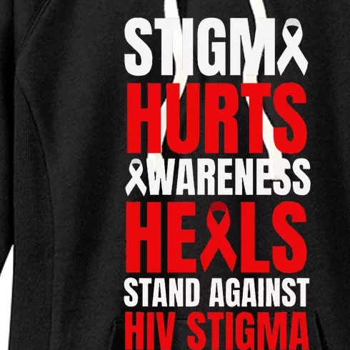 Hiv Awareness Red Ribbon World Aids Day Fighters Women's Fleece Hoodie