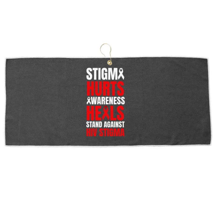 Hiv Awareness Red Ribbon World Aids Day Fighters Large Microfiber Waffle Golf Towel