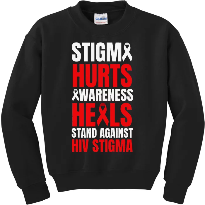 Hiv Awareness Red Ribbon World Aids Day Fighters Kids Sweatshirt