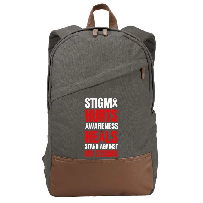 Hiv Awareness Red Ribbon World Aids Day Fighters Cotton Canvas Backpack