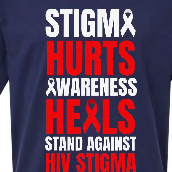 Hiv Awareness Red Ribbon World Aids Day Fighters Sueded Cloud Jersey T-Shirt