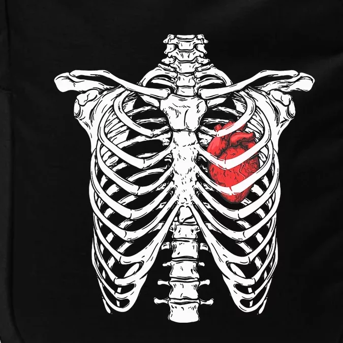 Heart And Ribcage Nurse Funny Skeleton Halloween Impact Tech Backpack