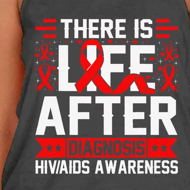 Hiv Awareness Red Ribbon World Aids Day Fighters Women's Knotted Racerback Tank